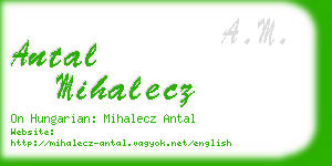 antal mihalecz business card